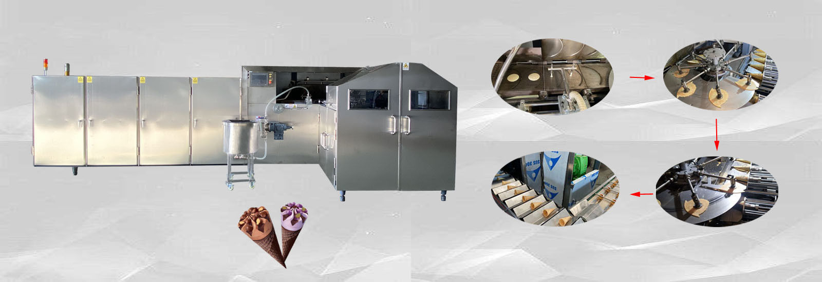 गुणवत्ता आइसक्रीम कोन बेकिंग मशीन कारखाना